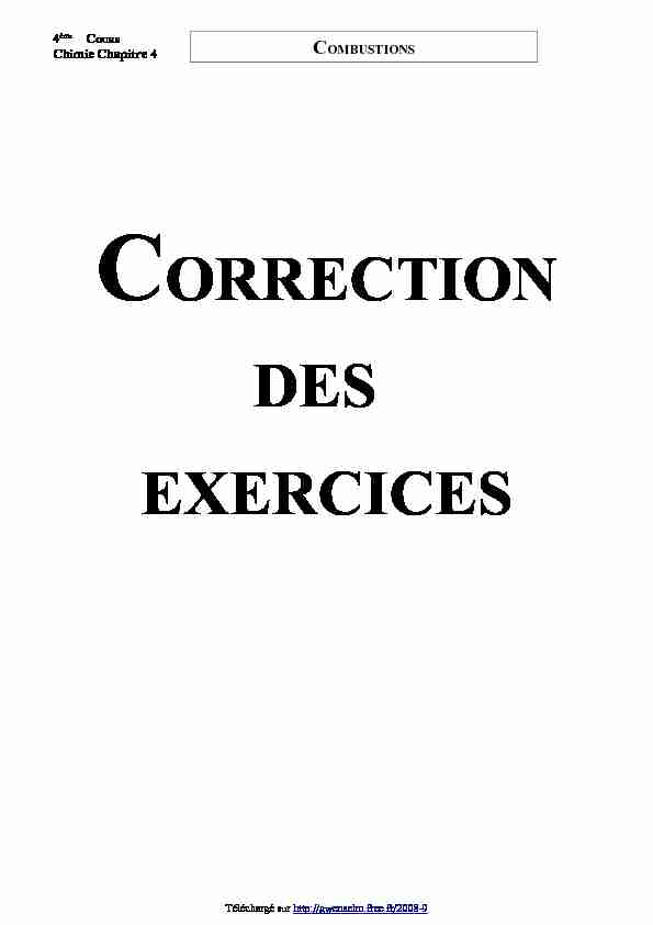 CORRECTION DES EXERCICES