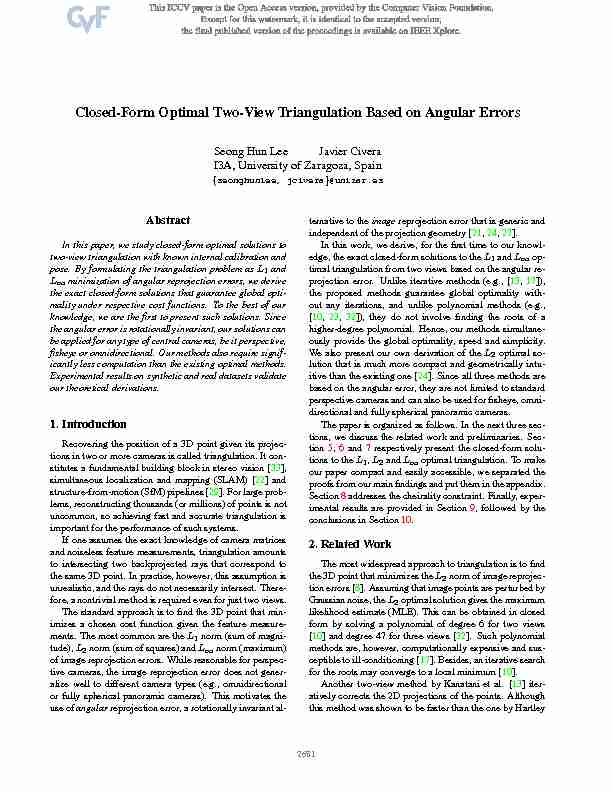 Closed-Form Optimal Two-View Triangulation Based on Angular