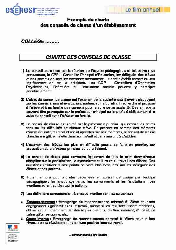 CHARTE DES CONSEILS DE CLASSE - ac-dijonfr