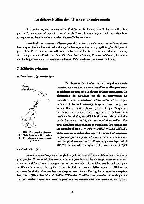 [PDF] La détermination des distances en astronomie