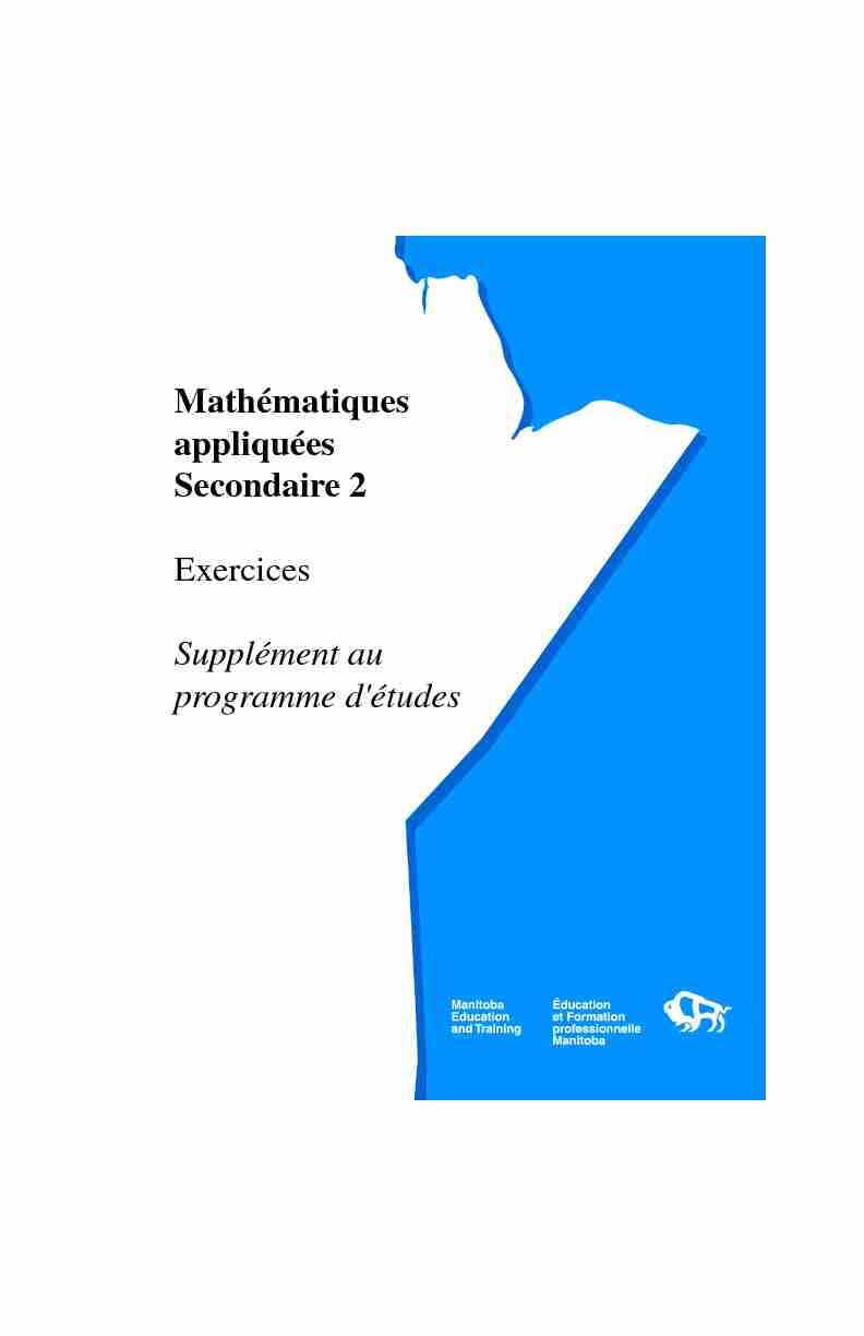 Mathématiques appliquées, secondaire 2 - Exercices - Supplément