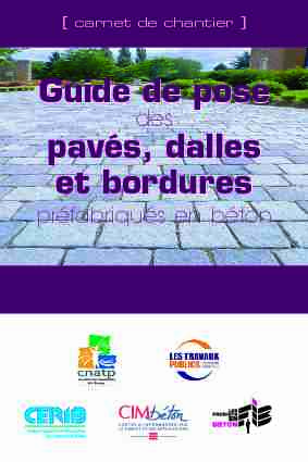 Guide de pose pavés, dalles et bordures Guide de - EDYCEM PPL