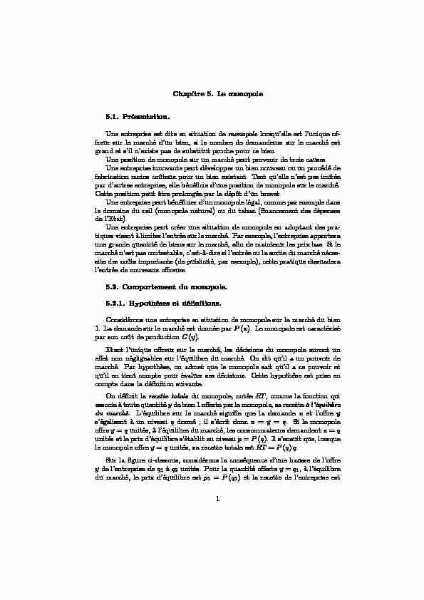[PDF] Le monopole - Sebastien Rouillon