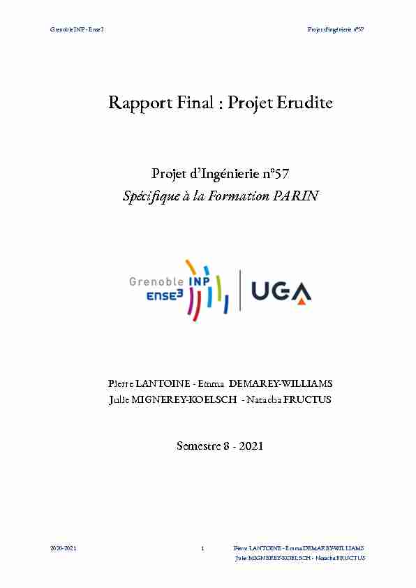 Rapport Final : Projet Erudite