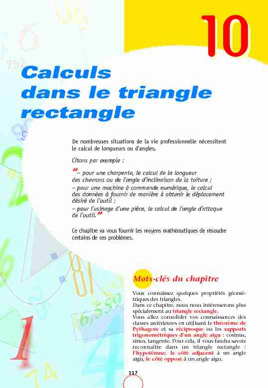 Calculs dans le triangle rectangle