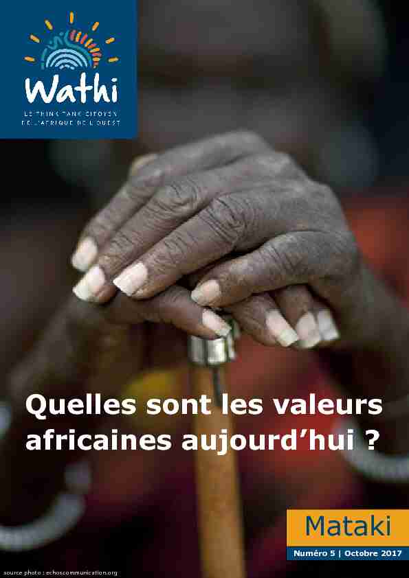 Quelles sont les valeurs africaines aujourdhui ? Mataki