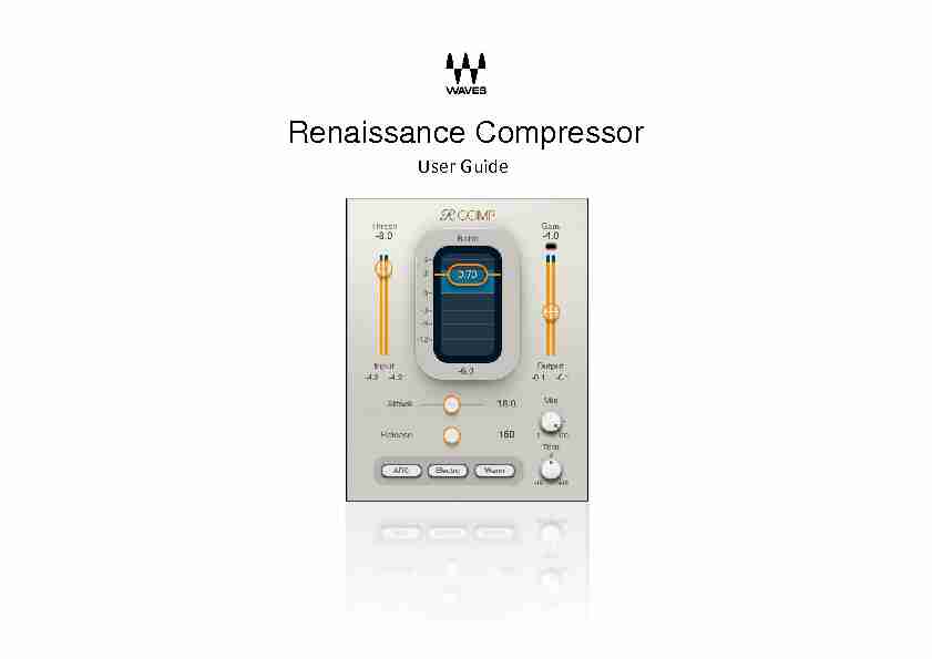 Renaissance Compressor user guide