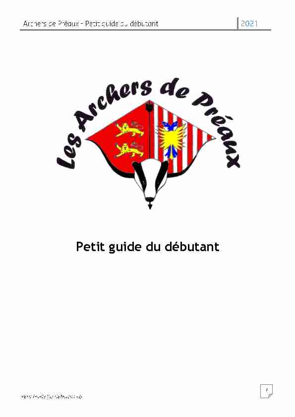 Petit guide du débutant - Archers de Préaux