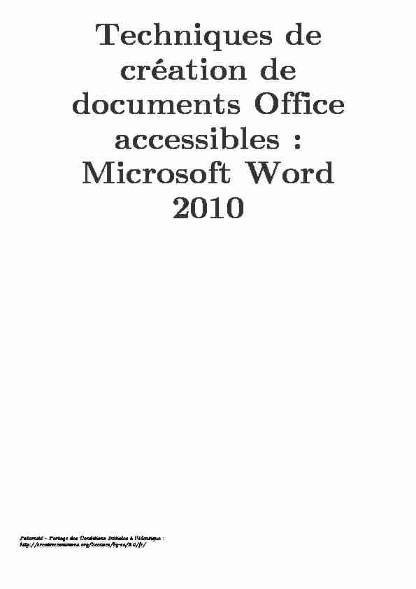 Techniques de création de documents Office accessibles : Microsoft