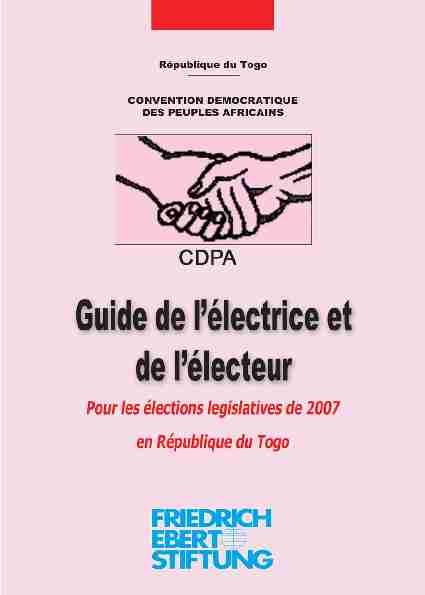 Guide de lélectrice et de lélecteur : pour les élections legislatives