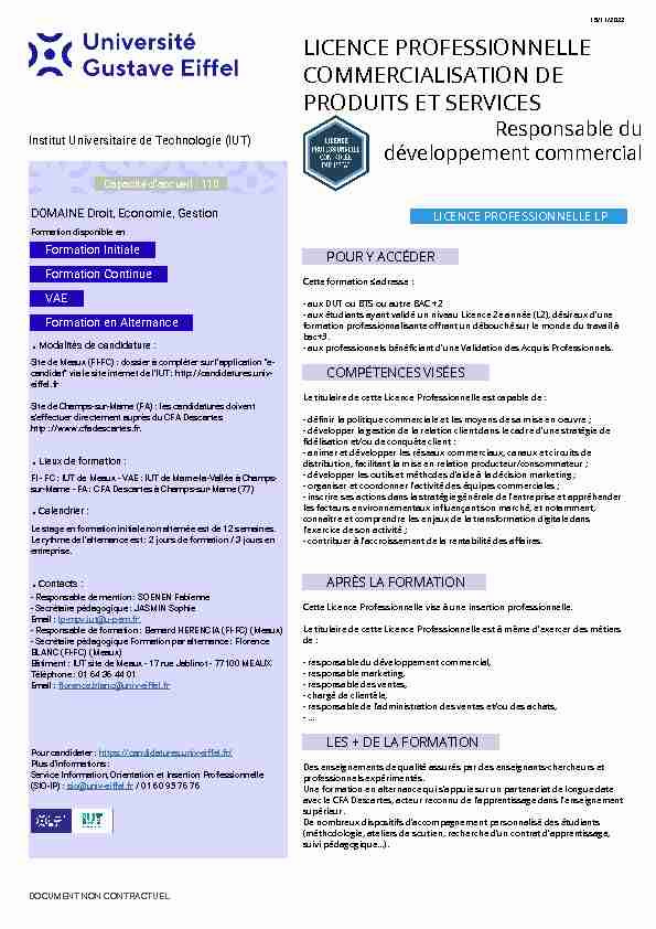 Searches related to licence responsable du développement commercial alternance PDF