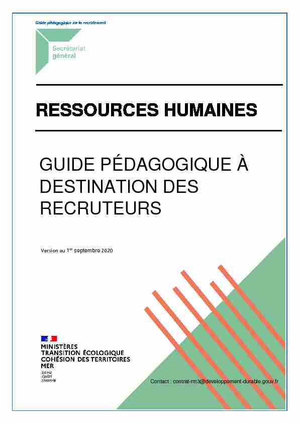 RECRUTEUR - Guide pédagogique recrutement - V10