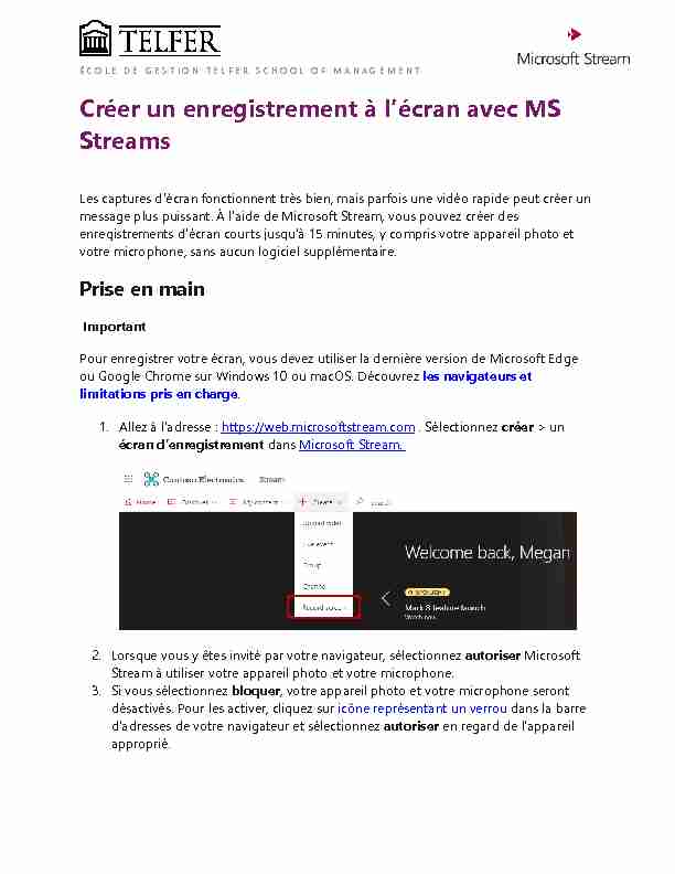 Créer un enregistrement à lécran avec MS Streams