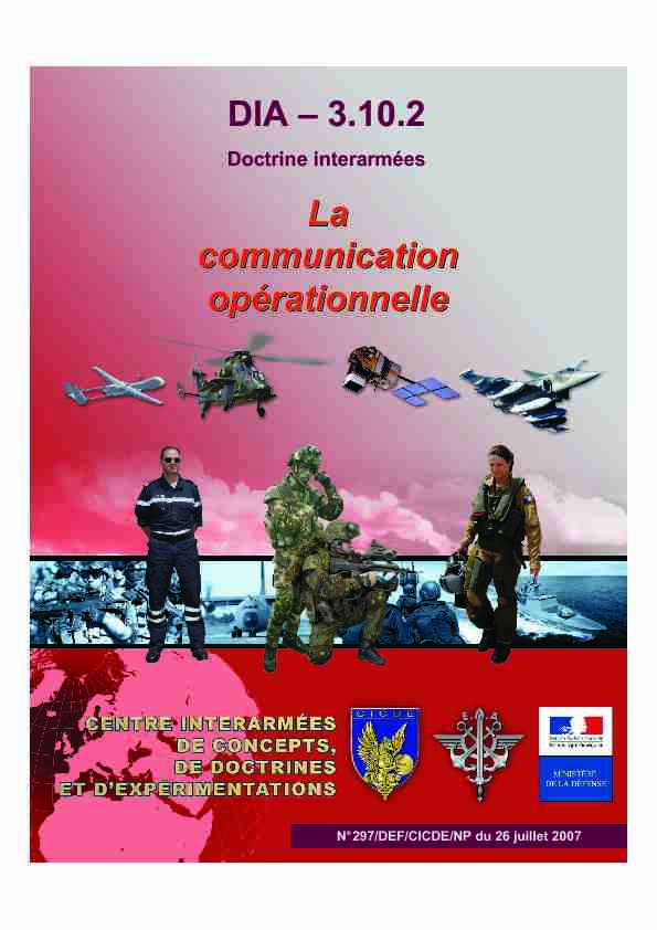 La communication opérationnelle La communication opérationnelle
