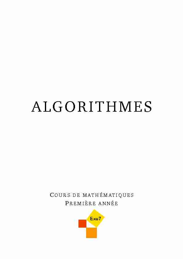 Exo7 - Algorithmes