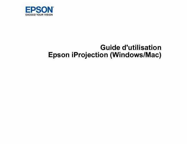 Guide dutilisation Epson iProjection (Windows/Mac)