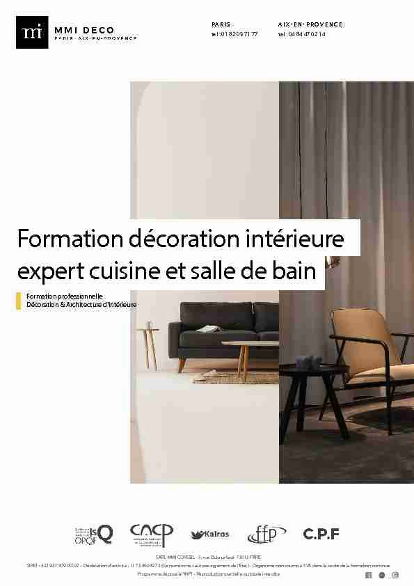 Formation décoration intérieure expert cuisine et salle de bain