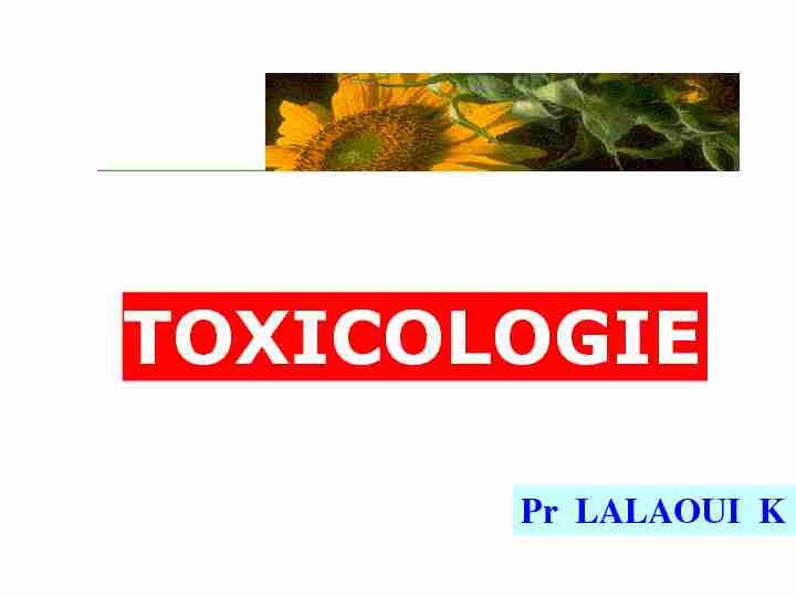 TOXICOLOGIE