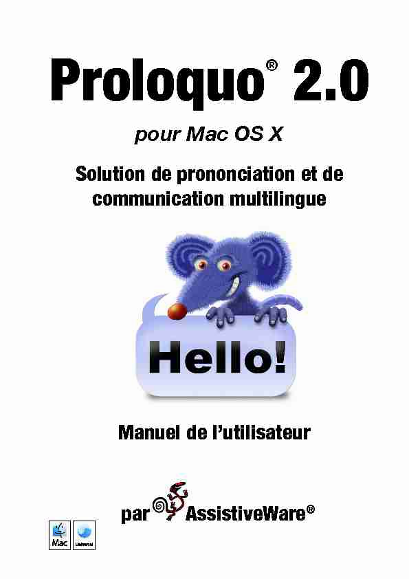 pour Mac OS X Solution de prononciation et de communication