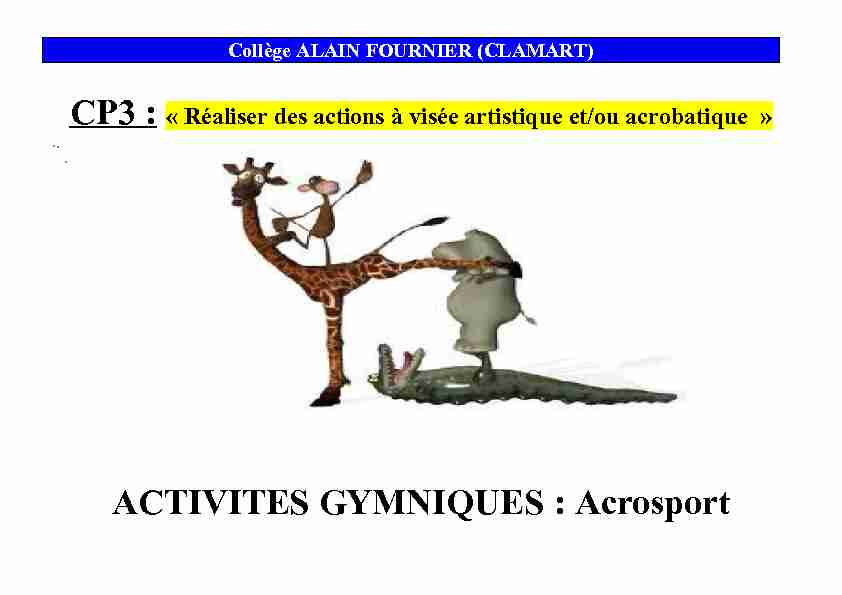 ACTIVITES GYMNIQUES : Acrosport