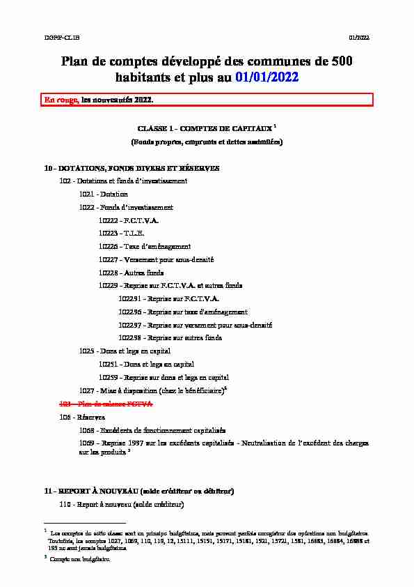 [PDF] Plan de comptes M14  500 - Collectivités locales