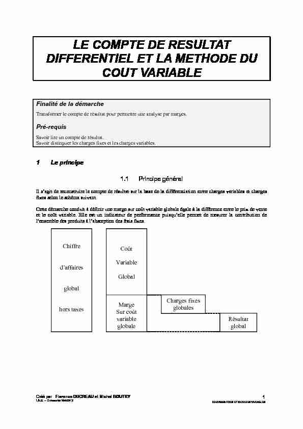 [PDF] LE COMPTE DE RESULTAT DIFFERENTIEL ET LA  - AUNEGE