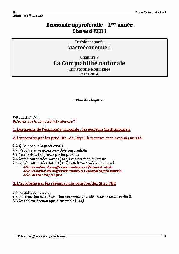 [PDF] Dossier cours EA Chapitre 7 2013-2014 - Eloge des SES