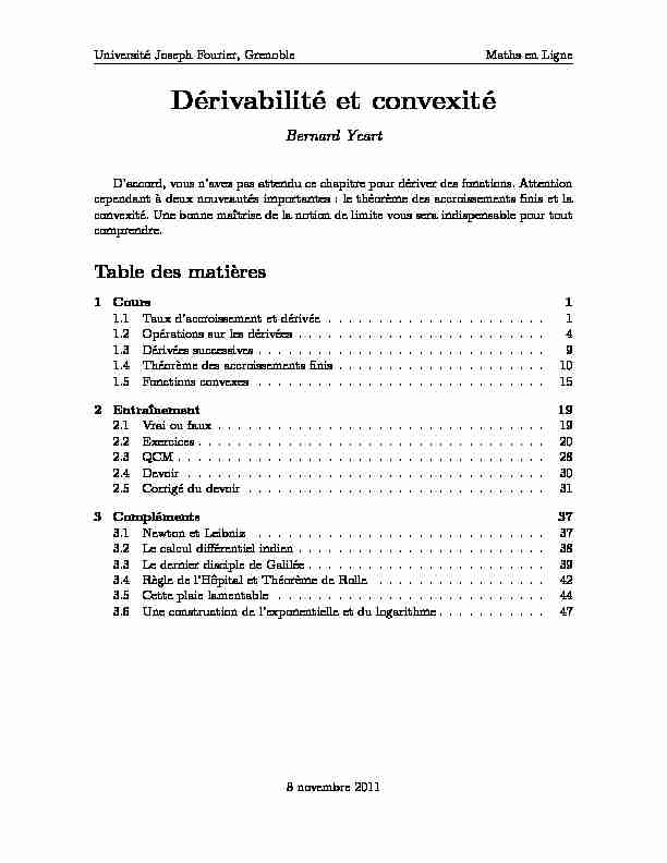 [PDF] Dérivabilité et convexité