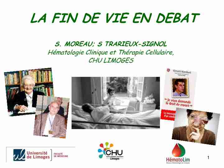 [PDF] LA FIN DE VIE EN DEBAT - CHU Limoges