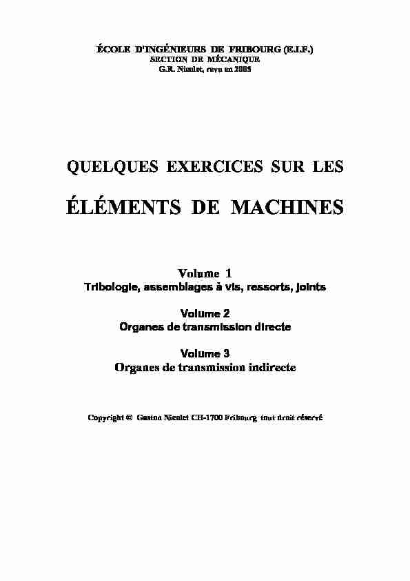 [PDF] ÉLÉMENTS DE MACHINES - livres ebooks gratuits au format pdf