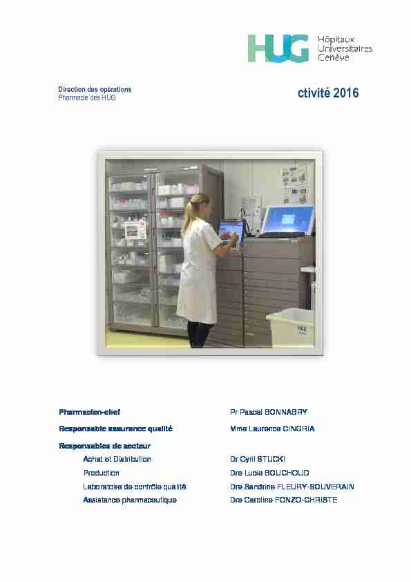[PDF] Rapport dactivités HUG pharmacie 2016 - Pharmacie des HUG