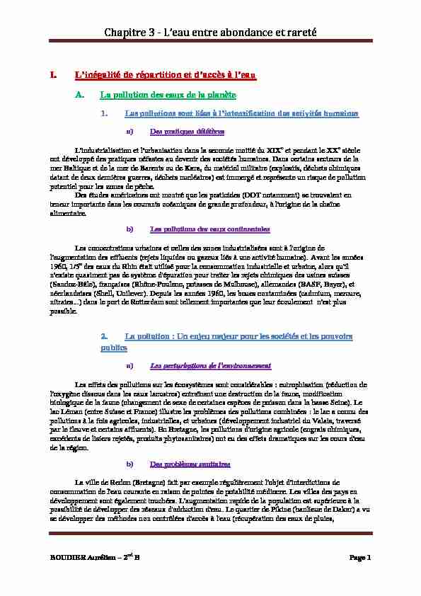[PDF] Chapitre 3 - Leau entre abondance et rareté - Lycée dAdultes