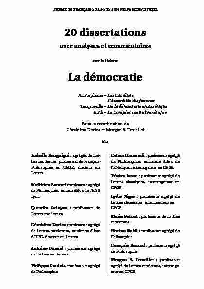 20 dissertations La démocratie