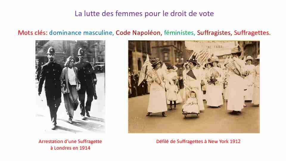[PDF] La lutte pour le droit de vote des femmes