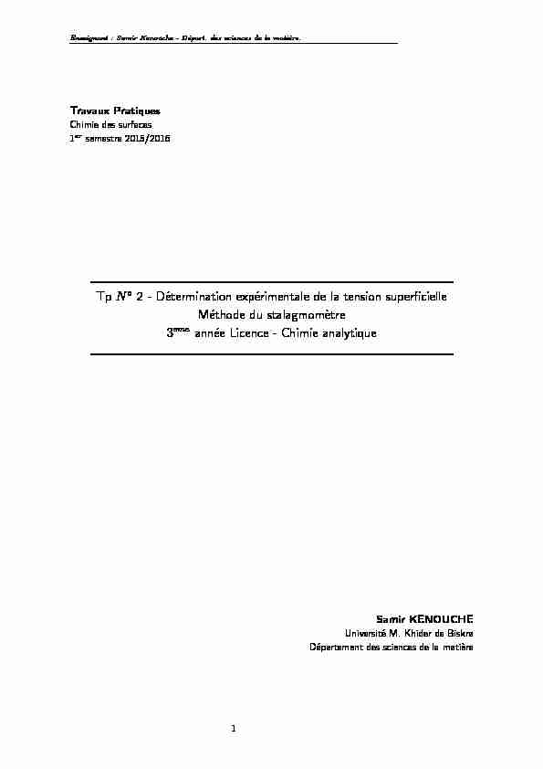 [PDF] Tp N 2 - Détermination expérimentale de la tension superficielle