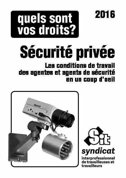 [PDF] Sécurité privée - Syndicat SIT