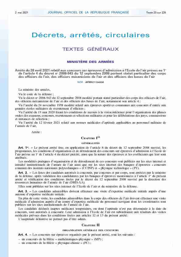 Journal officiel de la République française - N° 103 du 2 mai 2021