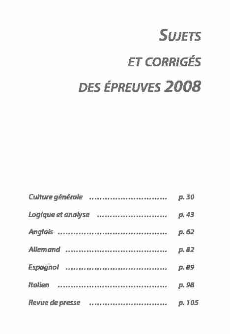 [PDF] SUJETS ET CORRIGÉS DES ÉPREUVES 2008 - Amazon S3