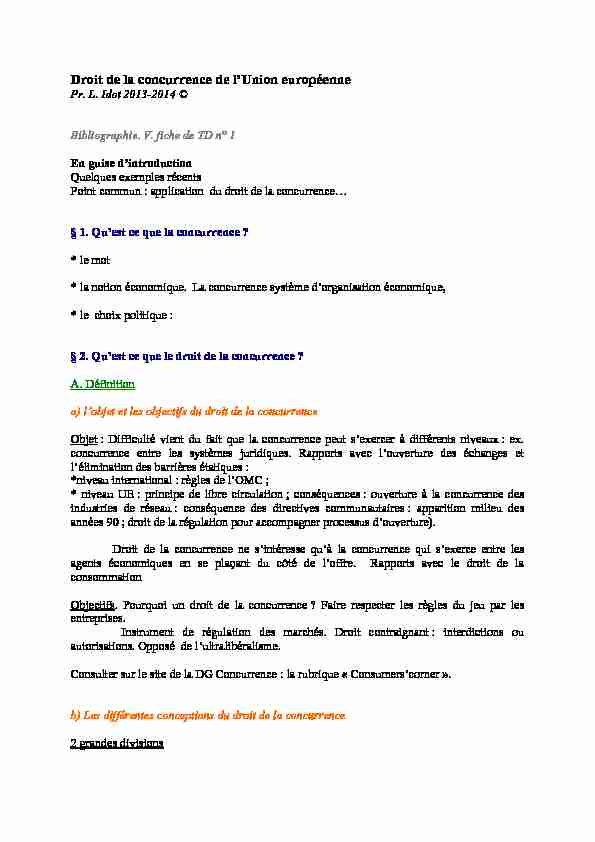 [PDF] Droit de la concurrence de lUnion européenne