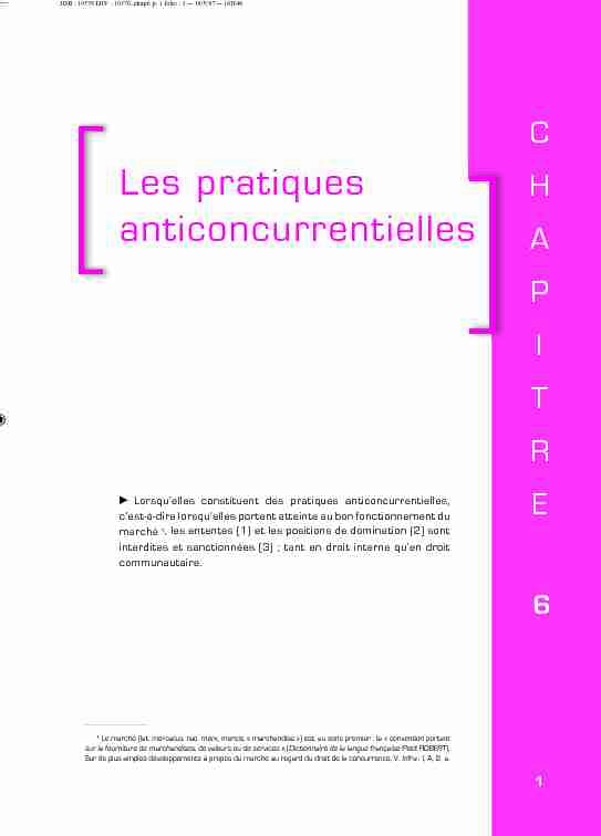 [PDF] Les pratiques anticoncurrentielles - Free