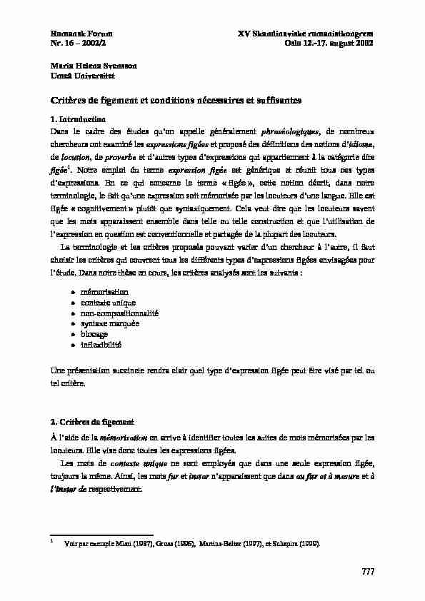 [PDF] Critères de figement et conditions nécessaires et suffisantes
