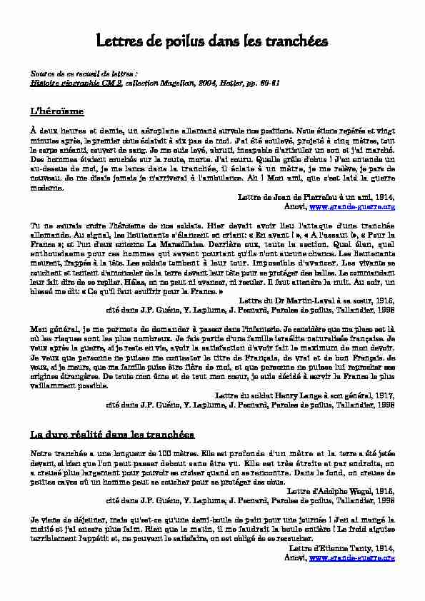 [PDF] Lettres de poilus dans les tranchées - FR