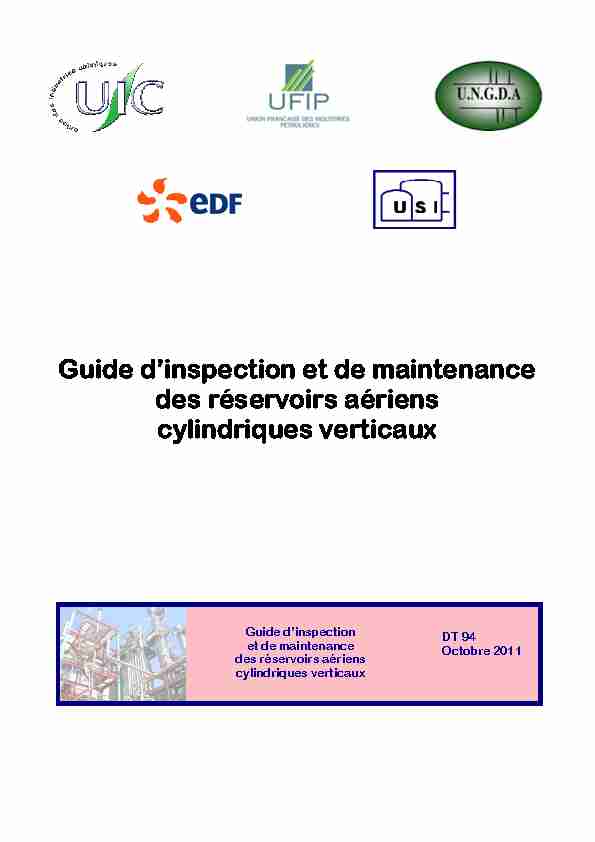DT 94 - Guide dinspection et de maintenance des réservoirs