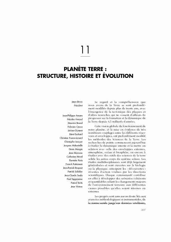 [PDF] PLANÈTE TERRE : STRUCTURE HISTOIRE ET ÉVOLUTION - CNRS