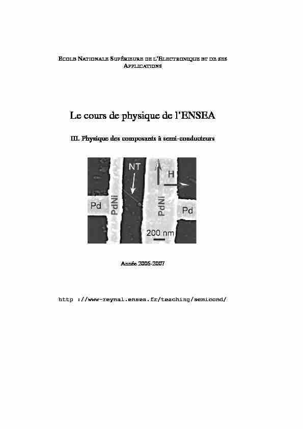 [PDF] Le cours de physique de lENSEA - Sylvain REYNAL