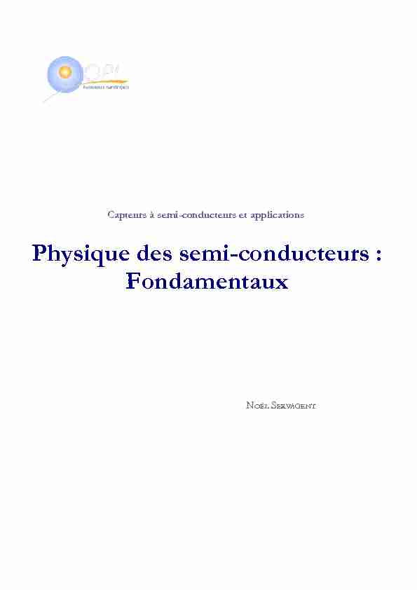 [PDF] Physique des semi-conducteurs : Fondamentaux