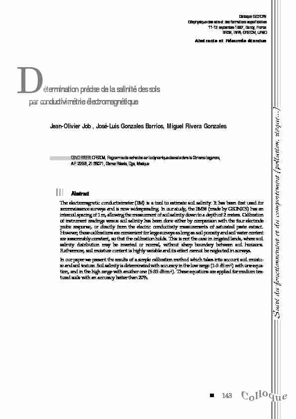 [PDF] Détermination précise de la salinité des sols par conductivimétrie