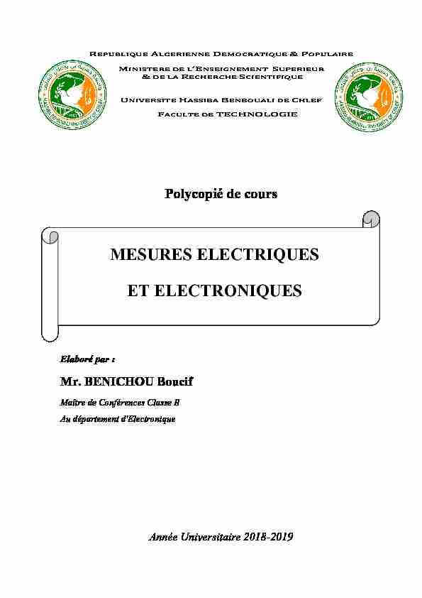 [PDF] MESURES ELECTRIQUES ET ELECTRONIQUES