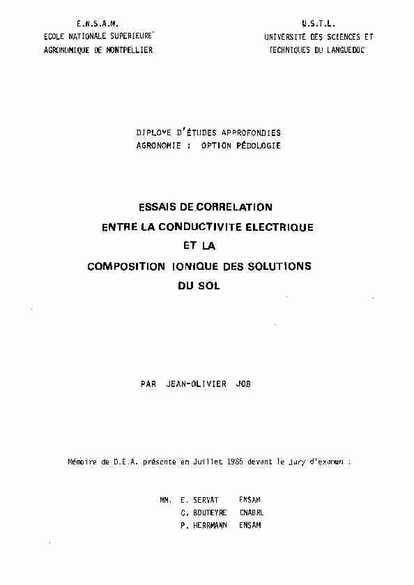 [PDF] Essais de corrélation entre la conductivité électrique et la