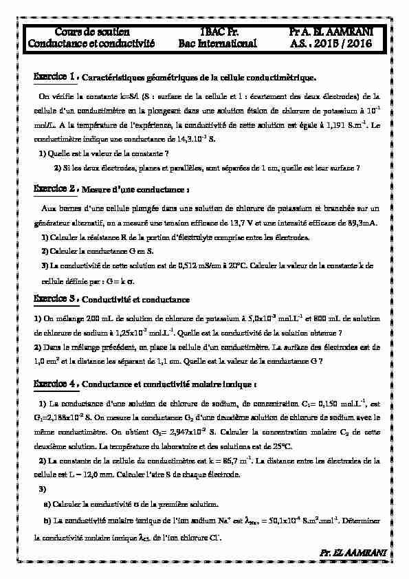 [PDF] Cours de soutien Conductance et conductivité 1BAC Fr  - AlloSchool